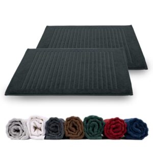 Duscharmatur, Badematte, 100% Baumwolle, Frottee, Wasserabsorbierend, Schnelltrocknend, Maschinenwaschbar, Dunkelgrau