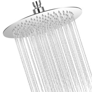 Regendusche 8 Zoll Regenbrause mit festem Duschkopf und Selbstreinigenden Düsen, edelstahl 304, silber, regendusche für Badezimmer