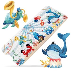 Badewannenmatte für Kinder, rutschfest und antibakteriell, 100x40 cm groß, BPA-frei, Zirkusdesign