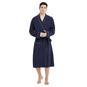 Herrener Bademantel aus 100% Baumwolle, Kimono-Stil, leicht und atmungsaktiv, perfekt fürs Bad oder als Hausmantel
