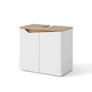 Vicco Waschbeckenunterwaschschrank Marelle, Weiß/Artisan-Eiche, 60 x 57.5 cm mit 2 Türen