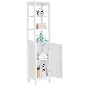 Hochschrank für Badezimmer, Wohnzimmer oder Küche mit 3 offenen Fächern und verstellbarem Einlegeboden in Weiss