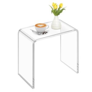 Acryl Beistelltisch Nachttische, Acryl Duschhocker Tritthocker Badhocker Modern Transparenter 40 x 28 x 40 cm für Dusche geeignet, Wohnzimmer, Schlafzimmer, Arbeitszimmer