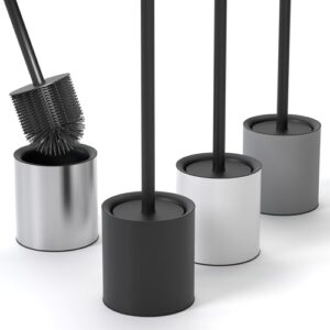 Silikon-Klobürste für effektive Toilettenreinigung mit antibakteriellem Schutz und stilvollem Bürstenhalter aus Edelstahl