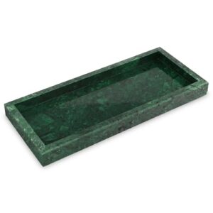 Marmortablett, handgemachtes Dekotablett aus echtem Marmor für Badezimmer, Wohnzimmer und Küche mit Grünem Finish