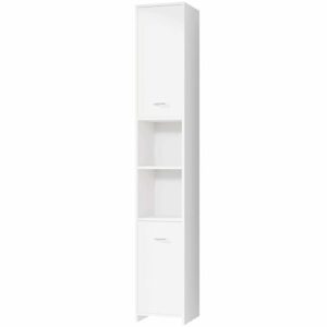 Casaria Badezimmerschrank Hochschrank mit 6 Fächern und 2 Türen, Magnetverschluss, weiß