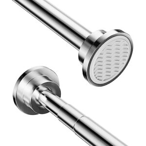 Duschvorhangstange aus Edelstahl, Teleskopstange ohne Bohren, flexible Länge von 40-230 cm, ideal für Badezimmer und Sicherheit.