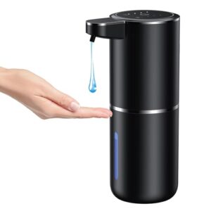 Automatischer Seifenspender mit Sensor, 380ml Fassungsvermögen, Elektrischer Seifenspender ohne Bohren, USB-Wiederaufladbar, IPX5 Wasserdicht für Bad, Toilette und Küche