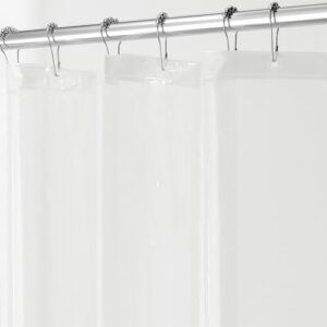 Duschvorhang aus Stoff, schimmelresistenter Badewannenvorhang aus Polyester 180 cm x 200 cm, wasserdichter Vorhang mit 12 Ösen, durchsichtig