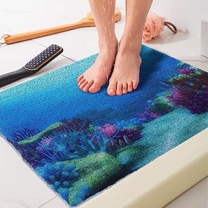 LY4U Duschmatte, rutschfeste Badematten für Außenbad, Kinder-Badematte und Luffa-Badematten für Rutschige Oberflächen und Nassbereiche
