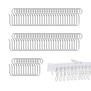 100 Stück Metall S Haken Silber, S-Förmige Vorhanghaken für Schienen, Duschvorhang Haken, Vorhang Haken, Gardinenhaken für Ringe, Gardinenhaken Metall, S-Haken, Curtain Hooks (35MM) (Silber)