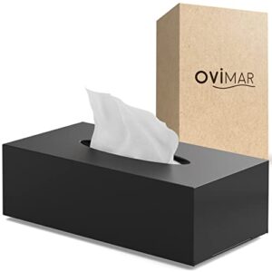 Kosmetiktücherbox aus edlem Edelstahl, schwarz matt lackiert, praktisch und dekorativ für Badezimmer, Küche oder Esstisch