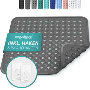 Rutschfeste Duschmatte, inkl. 2 Haken, antibakteriell und BPA-frei, für eine sichere und bequeme Duscheinlage