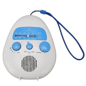 Wasserdichtes Duschradio mit AM FM Radio-Funktion für das Badezimmer, batteriebetriebenes Duschradio mit integriertem Lautsprecher und Tragefunktion