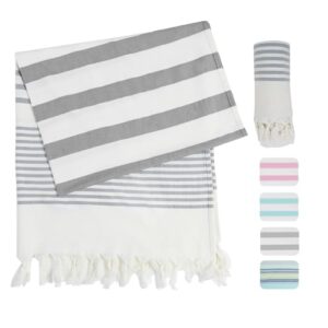Winthome Strandtuch Weich 180x90cm - Strandhandtuch aus Bambus-Baumwolle, leicht und platzsparend, ideal für den Urlaub oder als Saunahandtuch zu Hause.