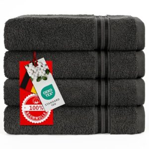 Hammetex 4er Handtücher Set, 100% Baumwolle Premium Qualität Groß 50x100cm Handtuch für Badezimmer oder Spa