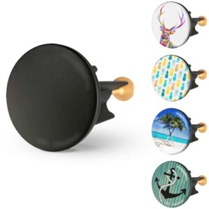 Universal Abflussstopfen für Waschbecken, Stöpsel mit extra schwerer Messingschraube für stabilen Halt, Edelstahl Excenterstopfen 40mm Schwarz