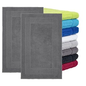 BaSaTex 2er Pack Badvorleger für Dusche & Badewanne - Badematte Saugfähig & Schnelltrocknend in 60x90cm - Aus 100% Baumwolle & 800 g/m² - Duschvorleger Öko-Tex Made in Green zertifiziert - Anthrazit
