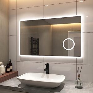 Eleganter Badspiegel mit doppeltem Lichtwechsel und Speicherfunktion für ein perfektes Badeerlebnis - 100 x 60 cm, kaltweiß und warmweiß