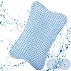 Collazoey Badewannenkissen, Badekissen für Badewanne mit 2 starken Saugnäpfen, ergonomisches Spa-Badewannenkissen und Kissen für optimale Nackenentspannung (Blau)