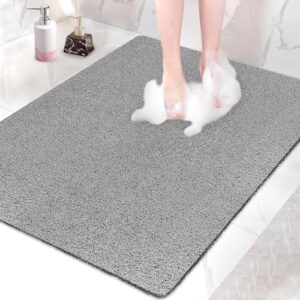 Duschmatte rutschfest 80 x 100 cm, antirutsch, PVC-Luffa Massage, Duschen, Schnell trocknend, Weich Komfort, Extra Groß, Sicherheits Badewannenmatte mit Ablauflöchern