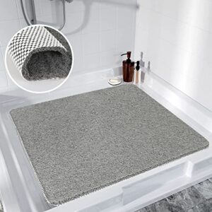 Duschmatte rutschfest 80x80 cm, Weich Komfort Sicherheits Antirutschmatte Dusche, Badematte mit Ablauflöchern für Nassbereiche und Badewanne
