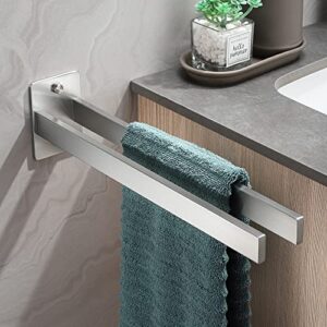 Doppelter Handtuchhalter aus Edelstahl 304 in Silber für Badezimmer und Küche, moderner und praktischer Handtuchständer mit Doppelarm-Design, einfache Installation mit stabiler Schraubbefestigung, hochwertiges Material