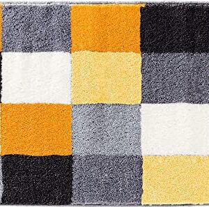 Badematte aus Kreta gelber Farbe, 60x90 cm groß, für Badezimmer geeignet, rutschhemmend und kuschelig
