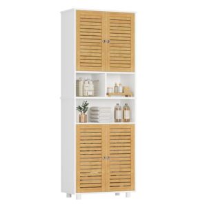 Praktischer Badezimmerschrank mit 3 offenen Fächern und verstellbaren Ablagen, ideal für das Badezimmer