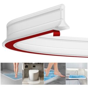 Schwallschutzleiste für Dusche, Selbstklebend Gummi Wasserstopper, 4cm Höhe Wasserbarriere, Flexible Schwallschutz, Duschdichtungen Schwallschutzleiste für Duschschwelle Badewanne, Effektive Trennung von Nass und Trocken, Weich und flexibel, bequeme Installation
