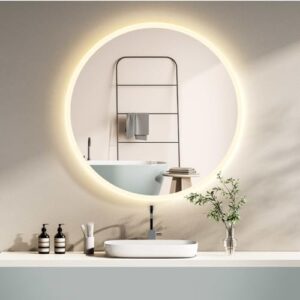 Der HOKO Wandspiegel Rund 60cm LED Badspiegel mit Touch Schalter und Memory Funktion bietet flexible Beleuchtungsmöglichkeiten, von Warmweiß bis Neutral.