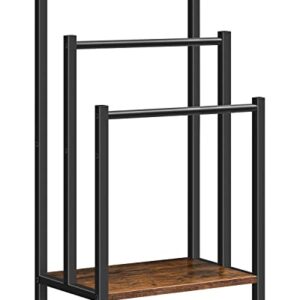 HOOBRO Handtuchständer mit 3 Stangen für Badezimmer, Industriestil, platzsparend und stabil. Ideal für Handtücher, Kleidung, Decken und Zeitungen.