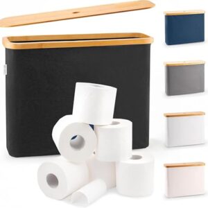 Praktische Toilettenpapieraufbewahrung in Bambusdesign, 12 Rollen Fassungsvermögen, wasserdicht und antibakteriell