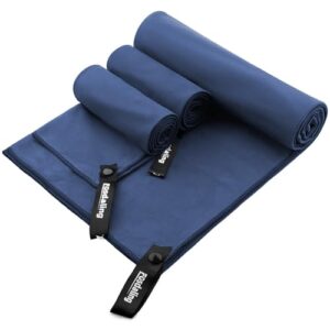 Mikrofaser Handtuch 3er Set - Groß 200*100cm & 2 Klein 80×40cm, Schnelltrocknend Microfaser Sporthandtuch für Reisehandtuch, Badetuch, Fitness & Sport Handtücher und Strandtuch
