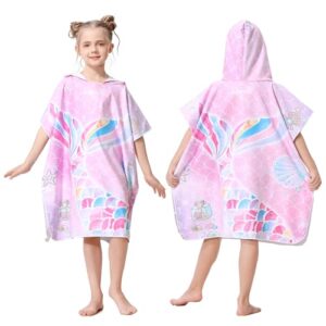 Badeponcho für Kinder, Mikrofaser Handtuch Poncho für Mädchen und Jungen, weich und saugfähig, Strandtuch, Badetuch, Badehandtuch für Reisen
