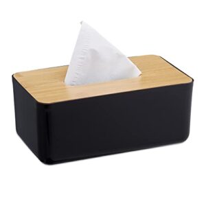 Taschentuchbox für Badezimmer, schwarz, Natur