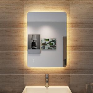 LED Badspiegel mit Touch-Fernbedienung, 3 Lichtfarben, Anti-Beschlag und Gedächtnisfunktion