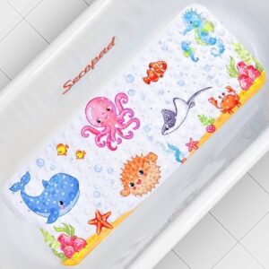 Rutschfeste Badewannenmatte für Kinder, Cartoon-Design, Anti-Rutsch, Maschinenwaschbar, 100x40 cm