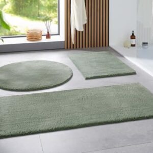 Rutschfeste Badmatte für Badezimmer und Dusche, weich und waschbar, mit modernen Farben und verschiedenen Größen.