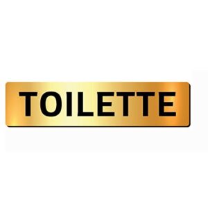 Klassisches Targa-Schild aus Plexiglas, goldfarben und glänzend, für Toiletten oder Badezimmer geeignet, 180 x 43 x 3 mm