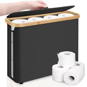 Praktischer Toilettenpapier-Aufbewahrungskorb mit Deckel und Griff, wasserdichter Klopapierbehälter für das Badezimmer, Schrankbehälter für Toilettenpapier-Rollen