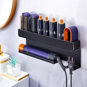 Föhnhalter Wand Ohne Bohren für Haartrockner und Glätteisen, selbstklebend und praktisch für Badezimmer und Schlafzimmer