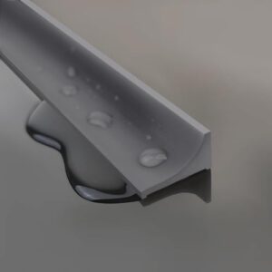 Adoture Schwallschutzleiste Dusche zusammenklappbare Duschschwelle Wasserdamm und Rückhaltesystem hält das Wasser innerhalb der Schwelle, grau, praktische Lösung für ein sauberes Badezimmer