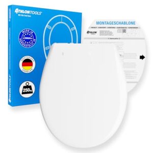ATHLON TOOLS WC-Sitz mit Softclose, Oval, Quick-Release, Toilettendeckel mit Absenkautomatik