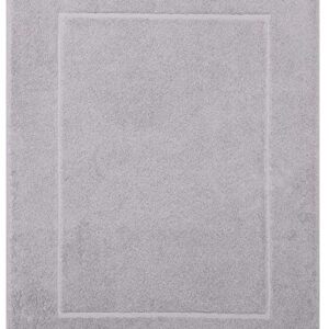 Badvorleger Badmatte Badteppich Duschvorleger Frottee mit Premium-Qualität, 50x70 cm groß, Silber Farbe