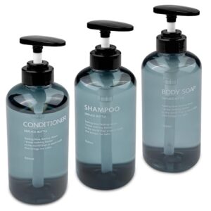 Newpop 3 Stück Duschgel Spender, Shampoo Spender für Dusche, Spenderflasche, Duschgelspender, Pumpflasche Shampoo, Spenderflaschen, Pumpspender zum Befüllen für Badezimmer oder Hotel