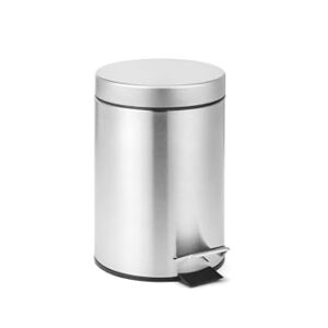Kompakter und stilver Mülleimer für dein Badezimmer aus Edelstahl mit Absenkmechanismus, Leise WC Hygiene Mülleimer mit Deckel, Klein Toilette Kosmetikmülleimer mit Schwingdeckel