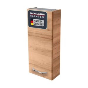 FACKELMANN Hängeschrank Milano, Badschrank mit Soft-Close, 30 x 68 x 15 cm, Schrank fürs Bad mit 1 Tür, Türanschlag frei wählbar, Korpus: Braun hell, Front: Braun hell