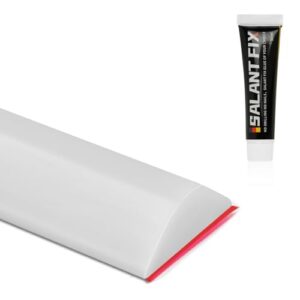 Flintronic 1 M Schwallschutzleiste für Dusche, selbstklebend und wasserfest, perfekt für Küchen, Bäder und Waschbecken, weiß