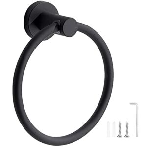 Handtuchring aus Edelstahl, Handtuchhalter für Badezimmer, Wohnzimmer und Küche, matt schwarz, praktischer und stylisher Zugang zum Handtuch